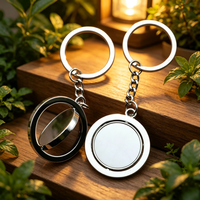 Porte-clés rond en alliage de zinc, style tendance, pendentif circulaire, cadeau