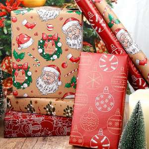Custom Wholesale 80g <b>Christmas</b> Kraft <b>Paper</b> Tissue 43*300cm Gift Luxury Custom Birthday Packaging <b>Wrapping</b> <b>Paper</b> Roll - Product Image 3