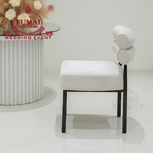 FUMAI FURNITURE Modern White Fabric Hotel <b>Chair</b> With Tapered Legs And Solid <b>Back</b> For Indoor Use - Product Image 3