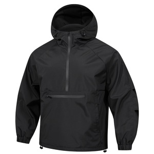 Blouson <span class=keywords><strong>Bomber</strong></span> Décontracté Léger et Coupe-Vent pour <span class=keywords><strong>Homme</strong></span>, Version Coréenne, Demi-Zip, à Capuche, Gris Clair et Noir, Vente en Gros Transfrontalière - Product Image 2