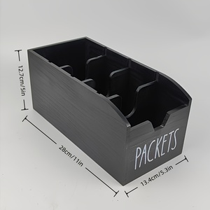 Moderna Caja de Almacenamiento de Especias de Bambú con Divisores de Aluminio, Plegable, Portátil, de 1-3L de Capacidad, Exhibidor Rectangular para Condimentos - Product Image 4
