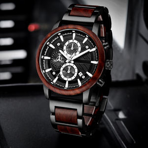 Jam Tangan Pria Mewah Tahan Air <span class=keywords><strong>3</strong></span> Bar dengan Logo Kustom Populer 2026, Kronograf Bisnis, Quartz, Logam dan Kayu - Product Image 3