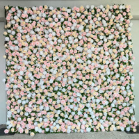 Mur de fleurs artificielles NINI personnalisé 5D 8x8 pieds, toile de fond décorative de fleurs simulées pour la décoration de mariages et de fêtes