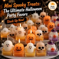 Ensemble de bougies fantômes et citrouilles d'Halloween, créatives, en cire de soja parfumée, décoration d'intérieur effrayante, coffret cadeau, chapeau de sorcier fantôme fait main