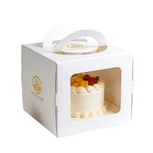 Scatole Rigide in Cartone Bianco Riciclabile con Manico e Finestra Trasparente per Cupcake, Caramelle, Biscotti, Pasticcini e Dolci - Product Image 3