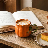 Mug en céramique en forme de citrouille pour Halloween, tasse originale en céramique pour café, thé, eau, pour le bureau, la maison, usage quotidien