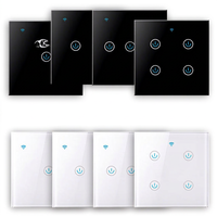 Interrupteur intelligent MT-SW-EU EU WiFi avec écran OLED, tactile mat, en verre trempé, compatible Alexa et Google