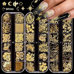 12 Rejillas de Diamantes de Imitación Dorados <span class=keywords><strong>para</strong></span> <span class=keywords><strong>Uñas</strong></span> Acrílicas, Decoración de <span class=keywords><strong>Uñas</strong></span> DIY - Product Image 1