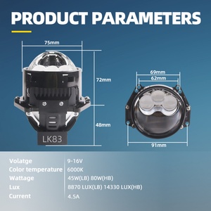 Sanvi LK83 Trois phares LED de voiture à lumière directe de 3 pouces, faisceau bas et haut, 80W 6000K, lentille Bi-LED pour voiture - Product Image 4