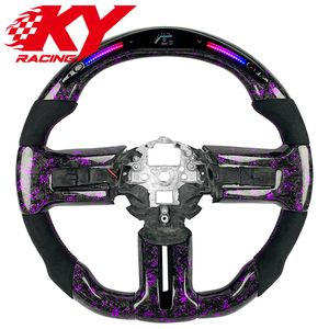 Accessoires intérieurs pour Ford Mustang 2004 2006 2008 2010 2012 2014 2016 Volant en fibre de carbone forgée avec écran LED amélioré - Product Image 1
