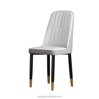 Chaises de salle à manger de luxe confortables en cuir PU avec siège en cuir souple Bar industriel portable en métal pour bureau à domicile et hôtels