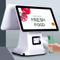 Terminal de point de vente tout-en-un avec écran tactile double 15,6 pouces, imprimante, scanner, caisse enregistreuse, système de point de vente Android pour restaurants