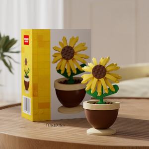 ตัวต่อพลาสติก ชุดดอกไม้ กระถางดอกกุหลาบ ดอกทานตะวัน ดอกคาร์เนชั่น ของเล่นเสริมพัฒนาการสำหรับเด็ก ยี่ห้อ SY สำหรับเด็กทุกวัย - Product Image 1