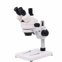 Stereo Trinocular Metallurgical Microscope 45 Degree Inclined Optical Zoom 360 Rotatable Head Plastic Material for Industrial