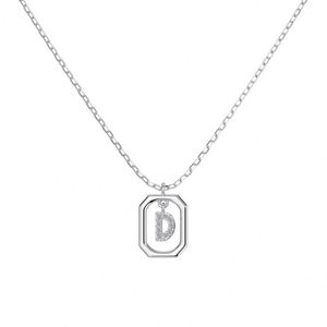 Dylam <b>Initial</b> <b>Necklace</b> Rhodium 14K Gold Plated 925 <b>Silver</b> 5A Zirconia Tiny Letters Monogram -D- Pendant <b>Necklaces</b> for Women - Product Image 1