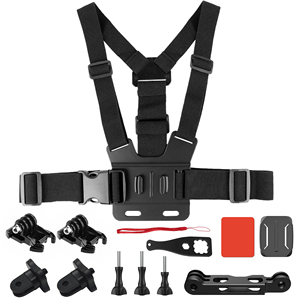 Harnais de fixation poitrine pour caméra d'action/téléphone, sangle de corps POV réglable, kit d'accessoires de fixation pour <span class=keywords><strong>casque</strong></span> pour GoPro/DJI/Insta360/<span class=keywords><strong>iPhone</strong></span> - Product Image 1
