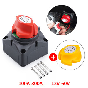 สวิตช์ตัดการเชื่อมต่อแบตเตอรี่ 100A-300A 12V-60V แบบหมุน สำหรับรถยนต์ รถบ้าน เรือ ยอชท์ ติดตั้งบนแผง - Product Image 1
