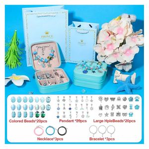 Venta al por mayor 2025 Nueva Tendencia DIY Fabricación de Joyas Juguetes Kit a granel Pulsera de Cuentas Suministros 66PCs Acero Inoxidable Encantos de Moda - Product Image 1
