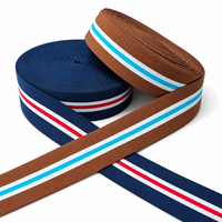 Bande élastique en nylon tissé rayée, bande élastique douce personnalisée, sangle tissée pour vêtements et accessoires de sac