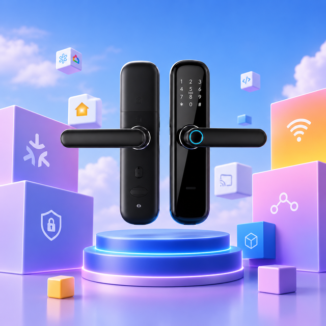 Matter WiFi Smart Fingerprint Door Lock Biometric Digital Lock with APP Control RFID Card Password Unlock
