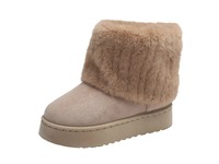 Bottes de neige mi-mollet pour femme en micro-suède, semelle épaisse, chaudes, avec mousse à mémoire de forme, légères, confortables et tendance