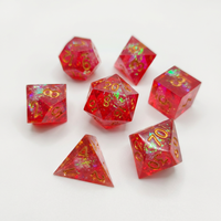 Lot de 7 dés polyédriques bicolores de taille standard, en résine acrylique brillante peinte à la main, pour D&D (Dungeons & Dragons)