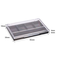 Palette de fards à paupières vide 7 ml, 4 couleurs, avec pinceau, en stock, étui à fards à paupières quadruple, emballage cosmétique, conteneur de maquillage, 4 compartiments