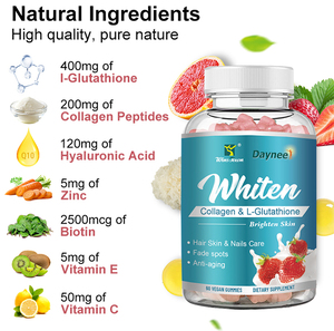 Gomitas Winstown Whiten Collagen L-Glutathione 60 Veganas, Suplemento Dietético para Aclarar la Piel, Cuidado del Cabello y Uñas - Product Image 5