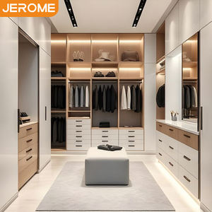 Armoire penderie modulaire en bois MDF avec membrane PVC blanche, personnalisable en usine, style moderne classique - Product Image 4