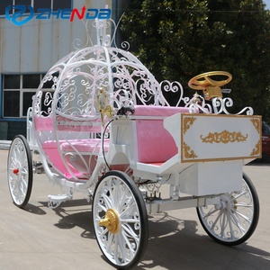 Carruaje de Caballos para Bodas en Oferta, Carruaje de Caballos Blanco Estilo Cenicienta/Carruaje de Caballos de Calabaza para Parque Infantil - Product Image 3