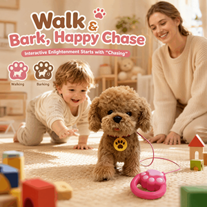Jouet télécommandé en peluche douce marron pour chien, compagnon émotionnel pour enfants - Product Image 3