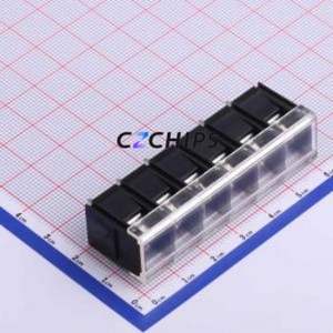 KF48C-9.5-6P Barrier Terminal Block Through hole Component (THT),P=9.5mm Connector With Cover Plate 9.5mm 1x6P Straight Pin - Product Image 1