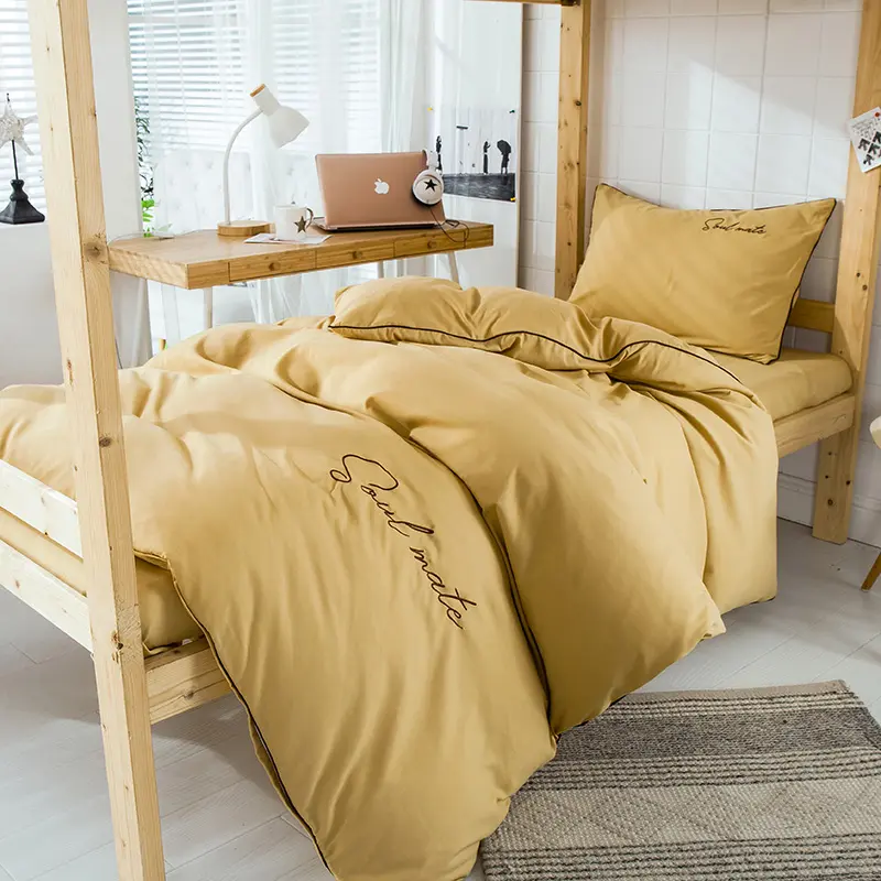 Einfache Mehrzweck-Bohnen paste im modernen Stil Rosa Bequemes Bettlaken-Set 3-teiliges Bettwäsche set