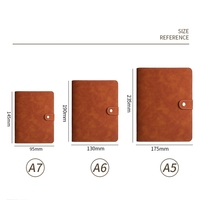 Protège-cahier A5 A6 A7 en cuir PU, couverture de carnet, journal de budget, planificateur avec fermeture à bouton-pression pour enveloppes de trésorerie
