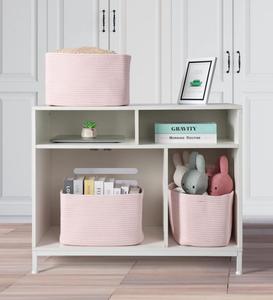 Storage Baskets For Organizing Toys, Towels, And Clothes, Woven Basket For Shelves, Sturdy Nursery Cube Bins For Storage