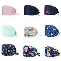 Vente chaude imprimé pur coton infirmière chapeau multi style hôpital casquettes chirurgicales beau chapeau d'infirmière médicale