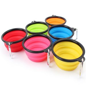 Grosir minuman portabel perjalanan luar ruangan mangkuk air mulut lembut untuk anjing mangkuk pengumpan makanan dapat dilipat warna acak - Product Image 4