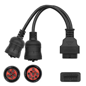 OBD2 Interface heavy duty truck diagnose Y cable Support CANBUS J1708(6pin) and J1939(9pin)