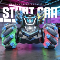 Voiture télécommandée 2,4 GHz tout-terrain avec lumières LED colorées, détection gestuelle, rotation et drift pour enfants de 6 à 12 ans
