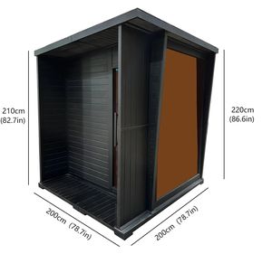 Fournisseur depuis <span class=keywords><strong>20</strong></span> ans de vapeur traditionnelle en <span class=keywords><strong>bois</strong></span> massif cube extérieur cabine sauna en <span class=keywords><strong>bois</strong></span> noir avec poêle <span class=keywords><strong>à</strong></span> sauna harvia 6kw et porte latérale - Product Image 2