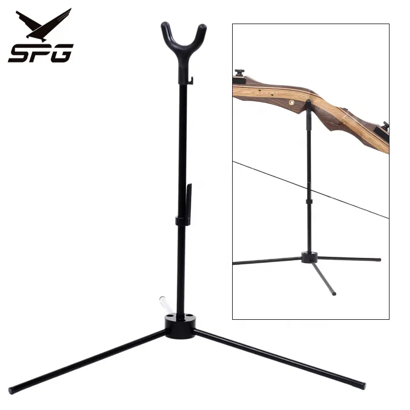 SPG okçuluk olimpik yay standı katlanır etiketi paslanmaz çelik tutucu geleneksel Takedown Longbow avcılık açık fiberglas braketi