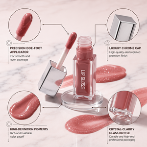 HKH <b>Waterproof</b> Shimmer High Gloss Liquid Lipstick, Private Label Vegan High Quality Mineral Glossy Long Lasting Lip Makeup - Product Image 4