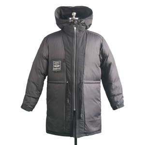 Chaqueta de invierno con logotipo de marca famosa para <span class=keywords><strong>hombre</strong></span>, abrigos rellenos de <span class=keywords><strong>ganso</strong></span>, ropa Lisa impermeable, abrigo personalizado negro, OEM personalizado - Product Image 2