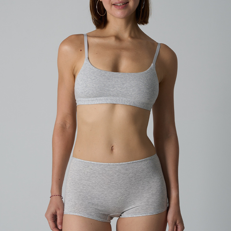 Under Lulu Custom Women's Cotton Spandex Bra & Boyshort Set Wireless Padded Free Seamless Sports Lingerie