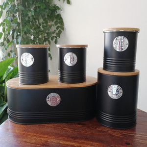Vendita calda in metallo retrò stile americano contenitore di conservazione per la cucina eco-friendly in <span class=keywords><strong>acciaio</strong></span> al carbonio cestino per il pane/scatola quadrato per la conservazione degli alimenti - Product Image 5