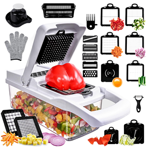 Coupe-légumes réglable, hachoir à oignons, mandoline, trancheuse professionnelle 23 en 1, hachoir à aliments multifonctionnel, hachoir à légumes professionnel - Product Image 1