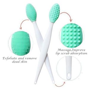 15cm <b>Long</b> Handle Plastic Silicone Lip Balm Brush Cleaning Facial <b>Nose</b> Blackhead Removal Tool with OPP Bag Colorfulmedium Brand - Product Image 2