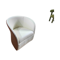 Fauteuils de salle à manger modernes en cuir capitonné, style nordique de luxe contemporain, fauteuil convertible d'appoint, éco-responsable pour villa et maison