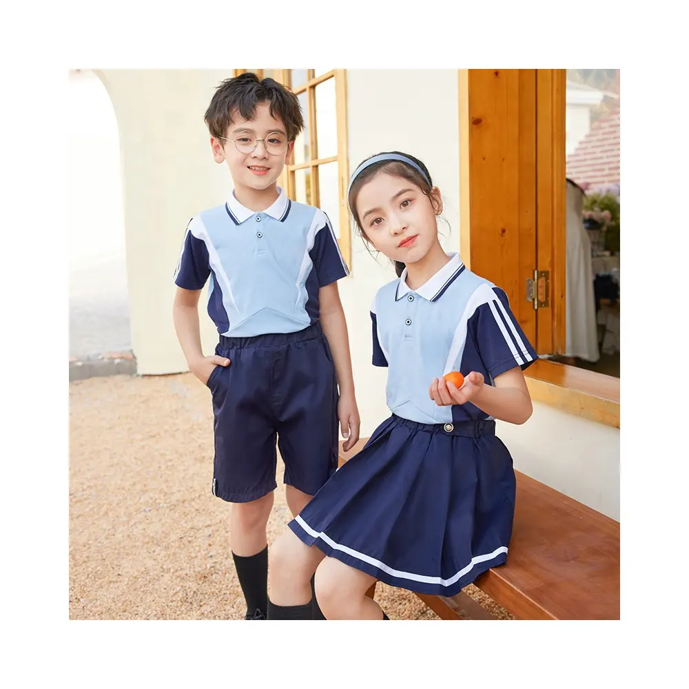 (made in china)Factory Supply Custom Primary Children New Arrival Boys Sport Clothing Sets Girls Kindergarten School Uniforms