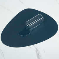 Set de table en cuir de style américain, résistant à la chaleur, imperméable à l'eau et à l'huile, isolant, style nordique, moderne, minimaliste, rond, couleur unie